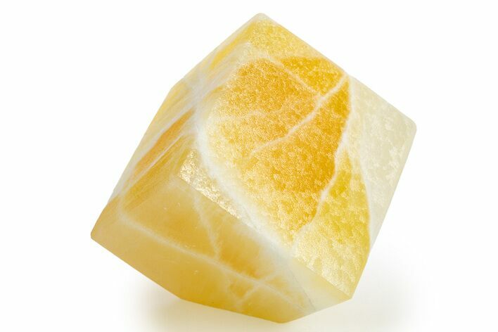 Polished Orange Honeycomb Calcite Cube - Utah #307750